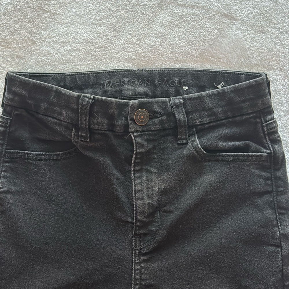 American Eagle Next level Stretch High Rise Super Skinny Jeans - black (size 4)